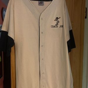 Beige button down "coach Joe" Jersey in Medium